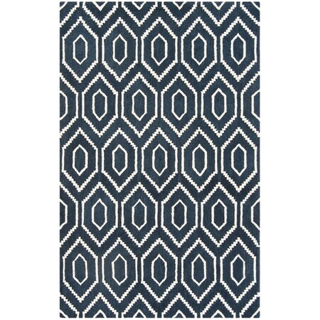 Safavieh 8 x 10 ft. Himalaya Hand Tufted Area Rug Navy & Ivory HIM902N-8